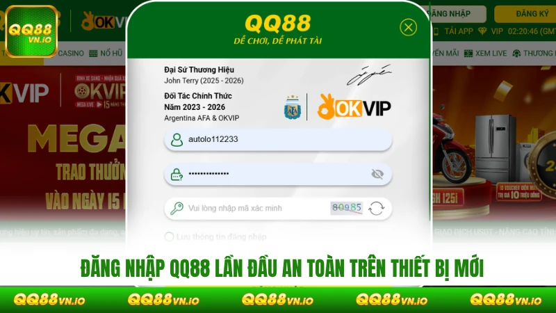 Đăng nhập QQ88 lần đầu an toàn trên thiết bị mới