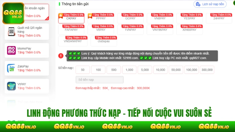 Linh động phương thức nạp - Tiếp nối cuộc vui suôn sẻ